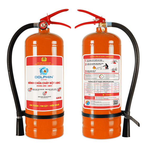 BÌNH CHỮA CHÁY BỘT ABC DOLPHIN 4 KG 