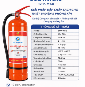 BÌNH CHỮA CHÁY KHÍ CO₂ DOLPHIN 3KG (DPA-MT3) 